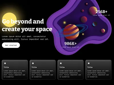 Space Landing Page 3d branding graphic design ui webdesign