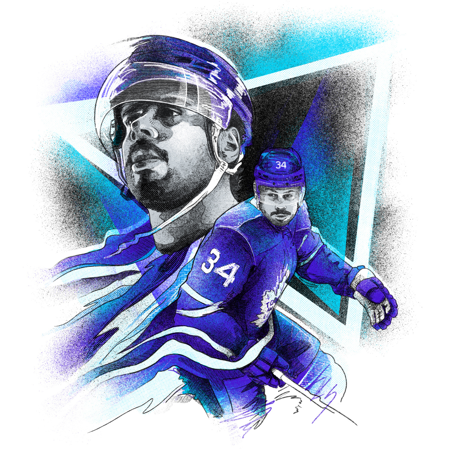 Auston Matthews athlete auston matthews digital art digital illustration hockey illustration nhl sports toronto maple leafs