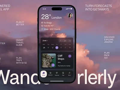 Wanderly | AI Travel App UI, Weather-Based Planning, Mobile App ai ai app ai generation tool ai tool design ai tool website branding design graphic design illustration logo mobile mobile app planning planning app design travel app travel app design trips ui user experience user interface