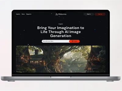 Midjourney Ai Landing Page Design ai hero imagery landing page midjourney