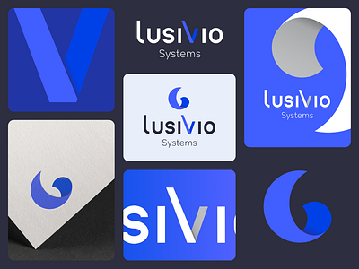 Logo Design - Lusivio abstract brand branding company corporate design digital form forms icon logo shadow typography