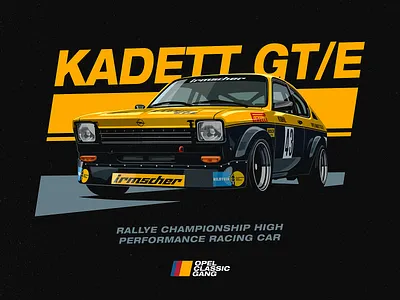 Opel Kadett GT/E classic design flat gte kadett motion poster racing retro