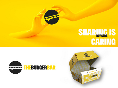 The Burger bar logo adobe branding burger design food illustrator logo logo design minimal modern packaging simple vector yellow