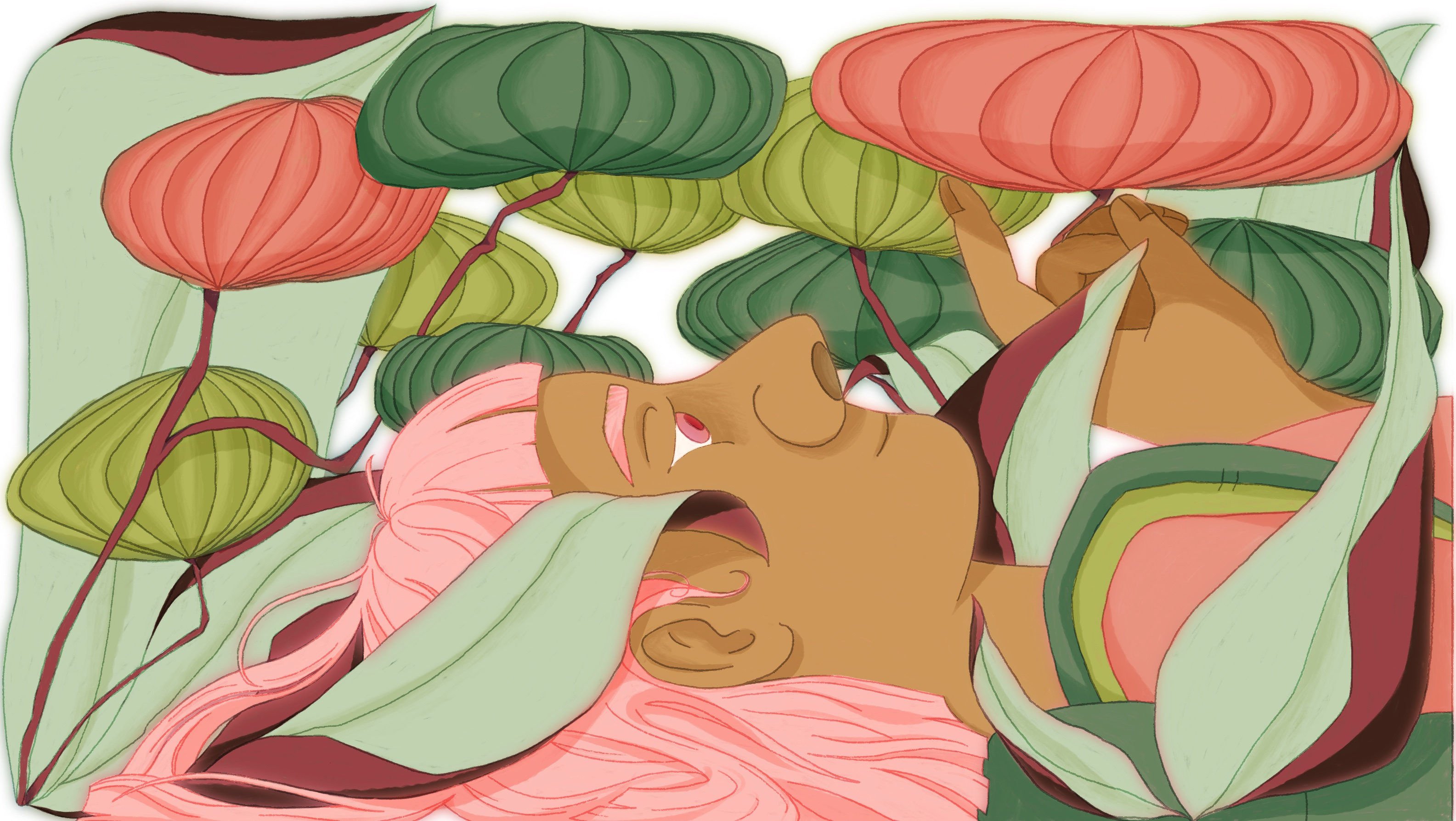 The Silent Trail: Wilderness solitude abstract adventure editorial flowers illustration leaves magazine meditation outdoors peace procreate soft solitude solo wilderness