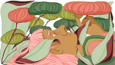 The Silent Trail: Wilderness solitude abstract adventure editorial flowers illustration leaves magazine meditation outdoors peace procreate soft solitude solo wilderness