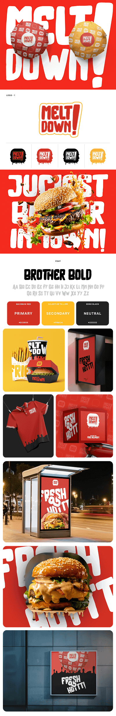 Meltdown - fastfood branding branding graphic design logo