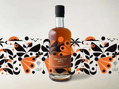 Collective Arts: Barrel-Aged Rum alcohol birds bottle design design geometric graphic design illustration label design naure package design rum spirits tropical vector illustration