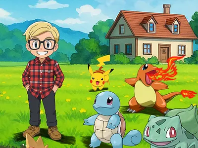 Pokemon with my son surprise photo for birthday design graphic design photoshop pokemon