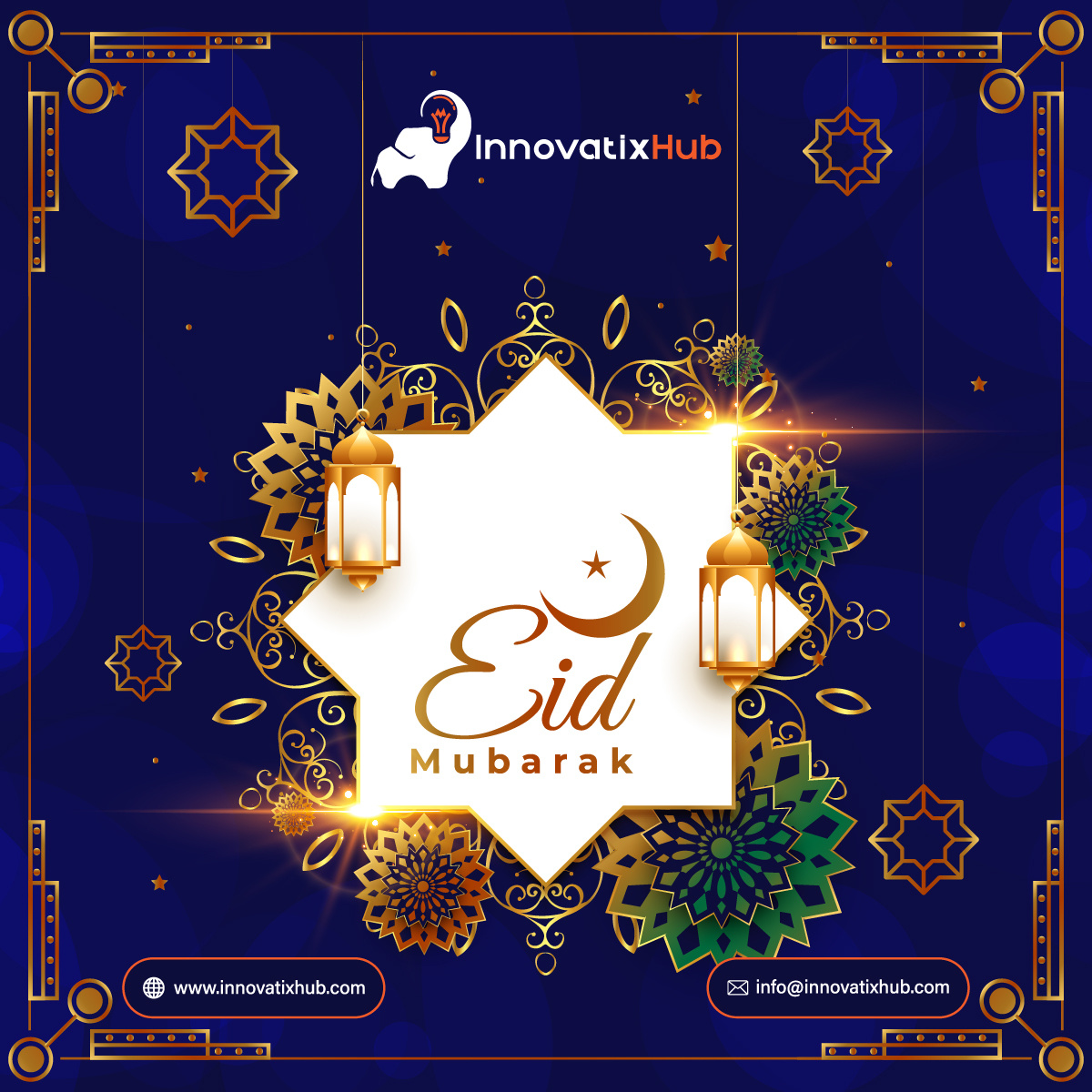 Eid Mubarak advertisingagency branding design eid illustration innovatixhub logo logodesign minimalist logo mubarak ui vector