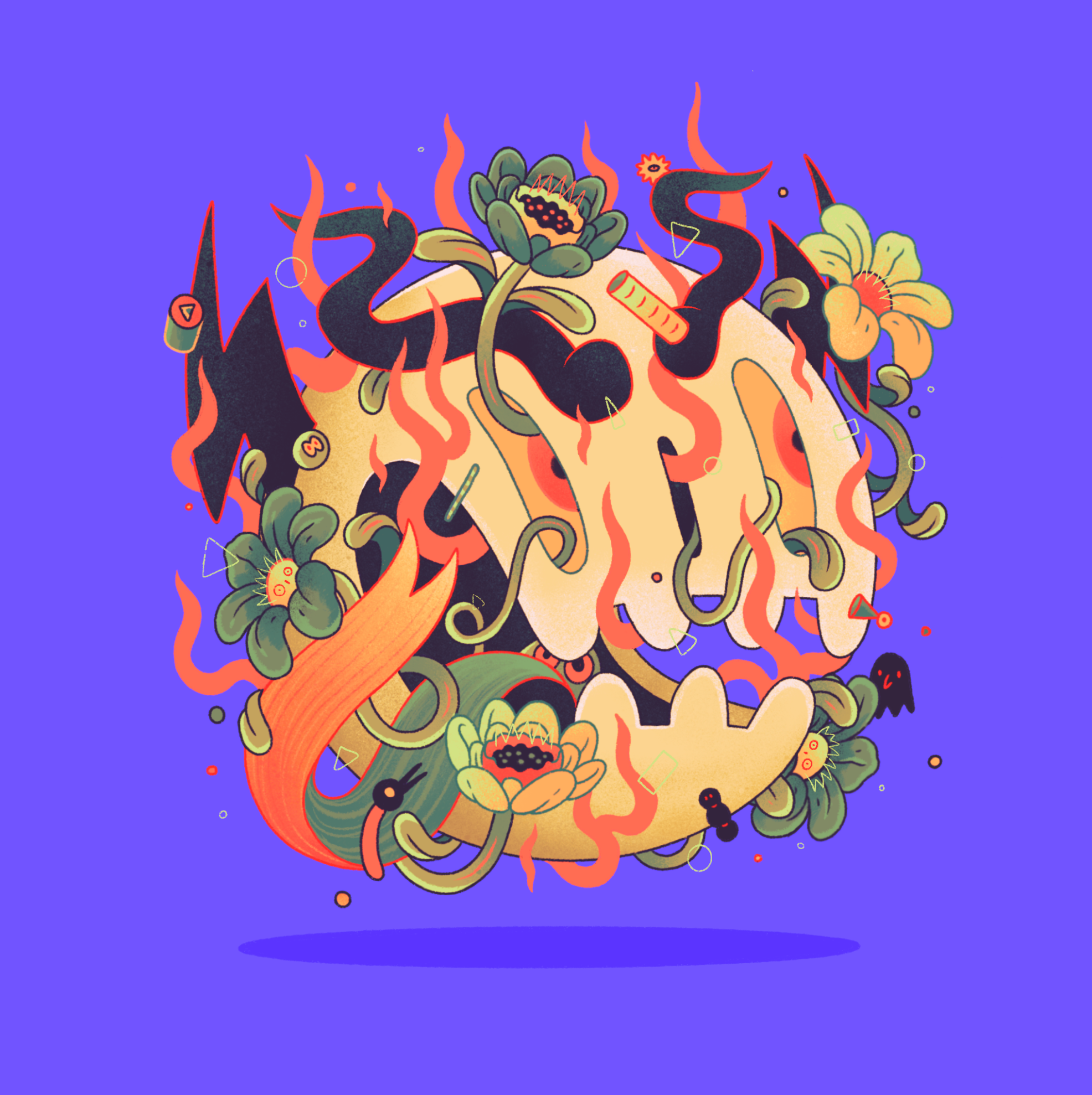 Bones character comic illustration