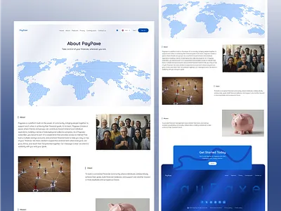 Paypaxe website about section - light mode about section fintech landing page startup ui ui design web design