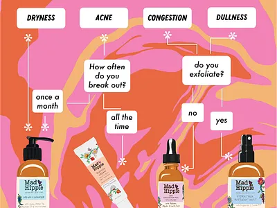 Skincare Concerns flow chart abstract artist branding design graphic design illustration illustrations illustrator