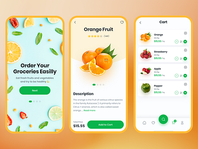 Fruit Shopping App app e commerce app fruit app fruit juice app fruits fruits app juice app mobile application orange oranges shopping app