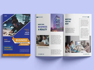 Business Proposal Modern Magazine Design Template a4 booklet brand brand identity branding design brochure business identity case study catalog company brochure company profile cover page dark blue dark blue flyer magazine marketing pitch plan product catalog proposal design