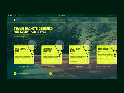 Tennis Club - Shop design ecommerce landing page shop sports tennis ui ui design visual design website