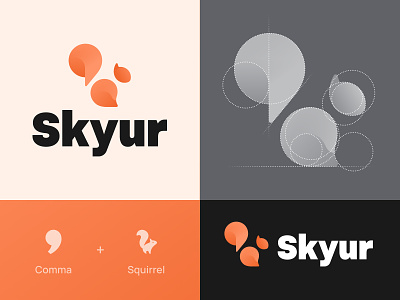 Skyur: Branding branding logo logotype new newsapp orange logo skyur squirrel