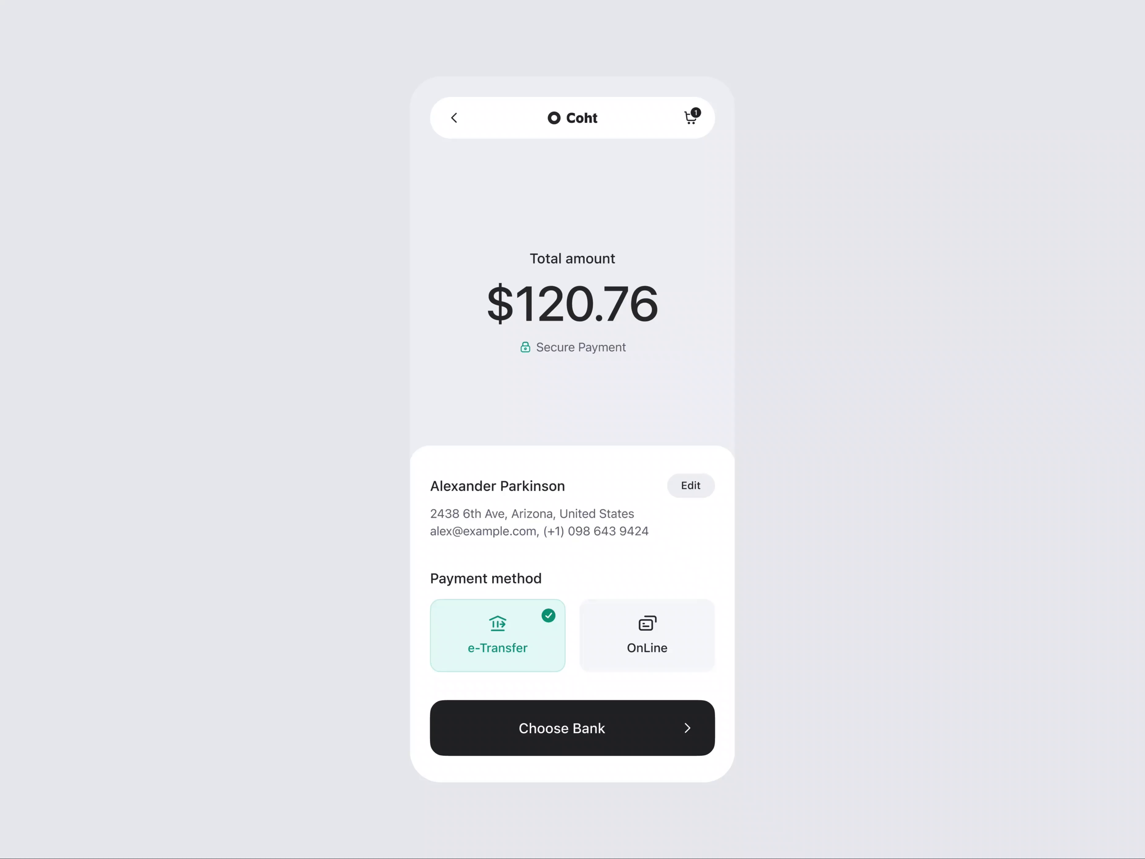 Example of Card Payment Interaction