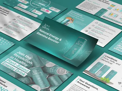 Investor Pitch Deck Design for A Plant-Based Energy Drink animation anxzone brand identity brand storytelling branding branding services branding system design design services energy drink food and beverages graphic design green color palette healthy drinks illustration investor pitch motion graphics pitch deck design startup presentation typography