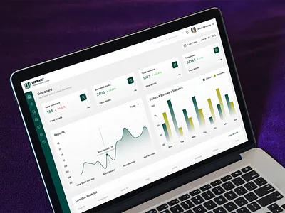 Library Management System Dashboard branding dashboard typography user experience user flow user interface vector web app