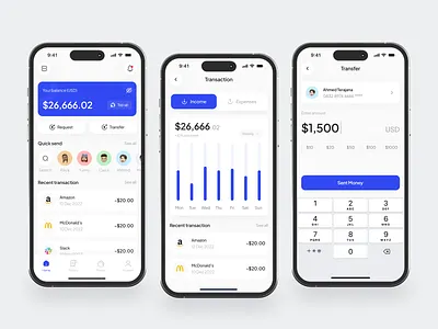 Banking Mobile App bank banking banking app card clean coin credit card design finance financial fintech app minimal minimalist mobile mobile app money money transfer saving transactions ui