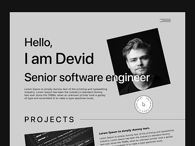 Portfolio Website Header designer developer graphic design home page landing page minimal ui ux website website design