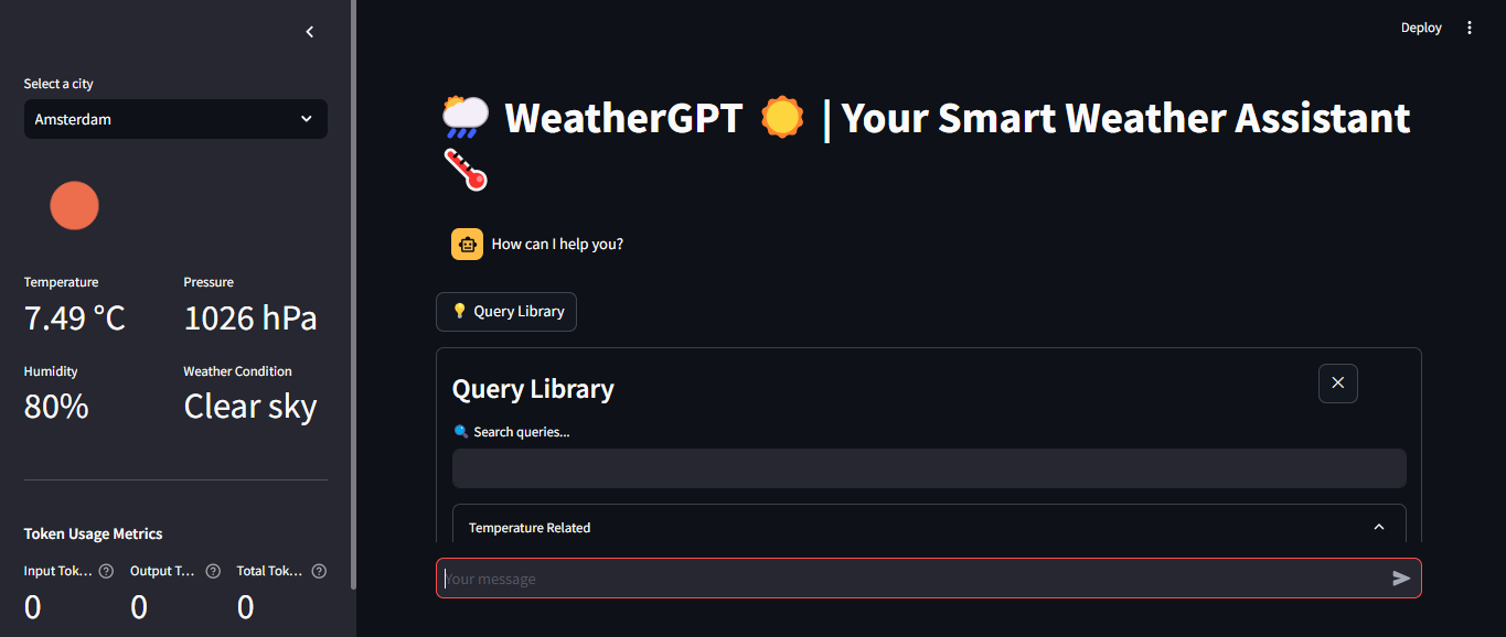 Example of UI/UX Design For Weather Assistant