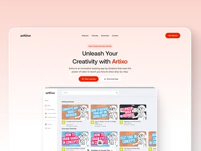 Artixo Landing-Page Concept 2025 branding clean design figma illustration logo minimal ui web website