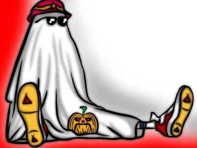 Chill digital art ghost graphic design illustration logo