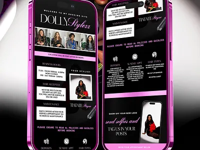 DOLLY STYLEZ ACUITY BOOKING SITE DESIGN