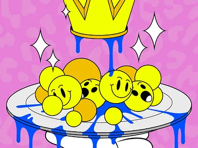 adobe adobe cartoon character clothing cute cute illustration design digital drawing digitalpainting funny graffiti graphics heart illustration king smile trippy vector vector design vintage