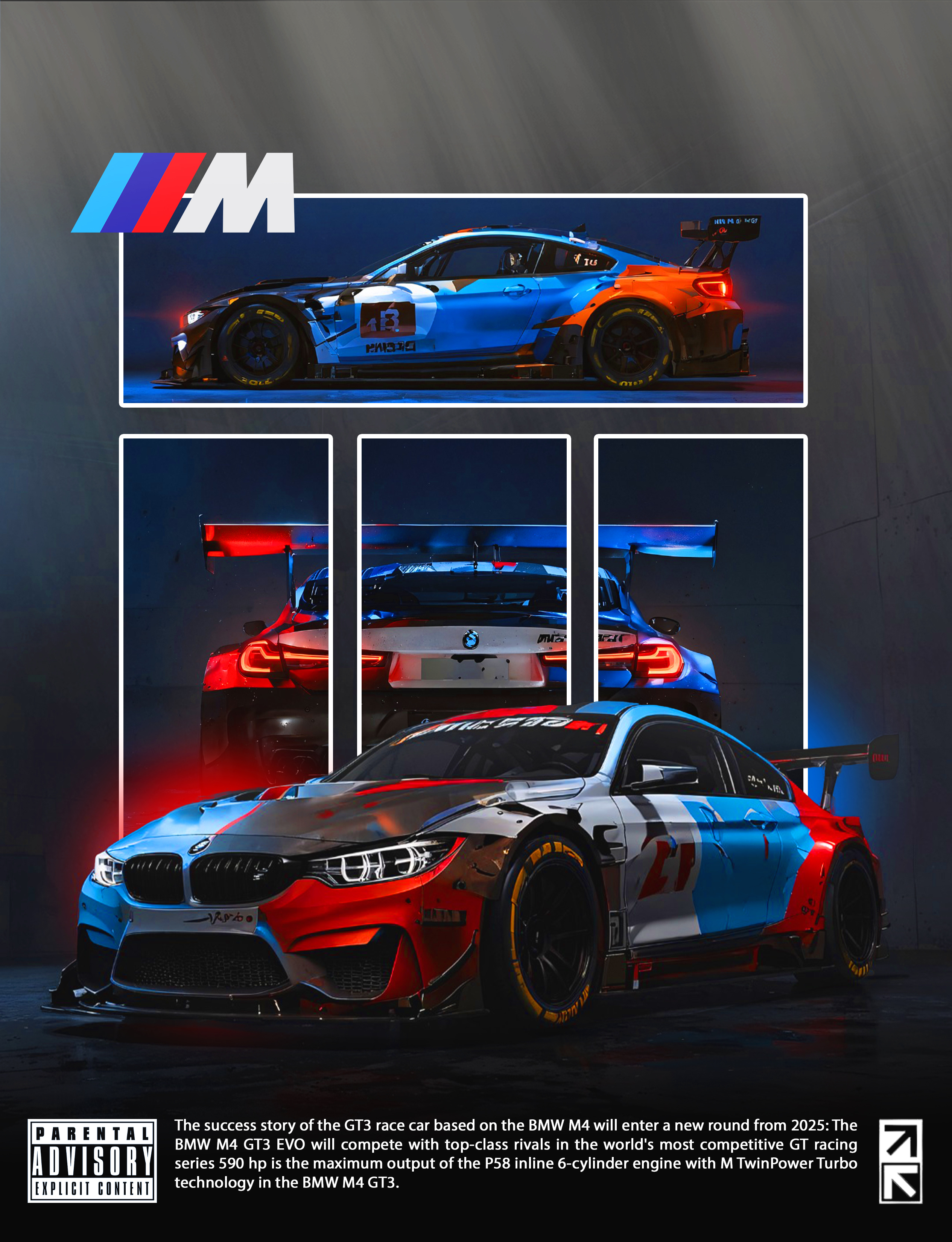 BMW M4 GT3 Poster automotive design bmw bmw m4 bmw m4 gt3 car graphics car illustrtaion car poster car wallpaper concept art creative direction dribble graphic design graphic designing inspiration inspiration luxury car motorsport race car design speed sports car super car poster
