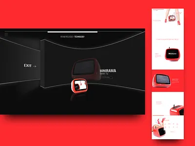 AR Showroom – Web Design – Retro TV Landing page 360 creative design high end industrial design landing page luxury premium retro showroom television tv ui web design website