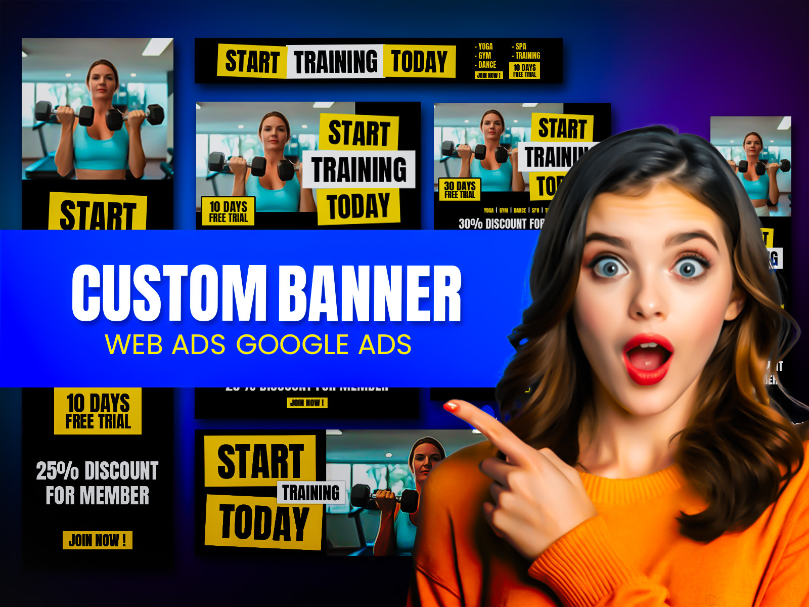 Example of Get Clean Web Banner, Google Ads Design