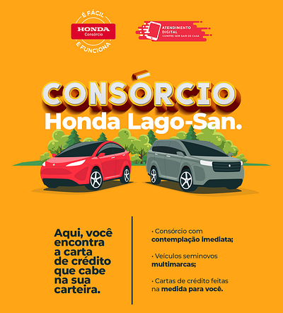 Campanha de Consórcio Lago-San Honda 2021 advertising branding campanha conceito copywriting kv publicidade redação redação publicitária