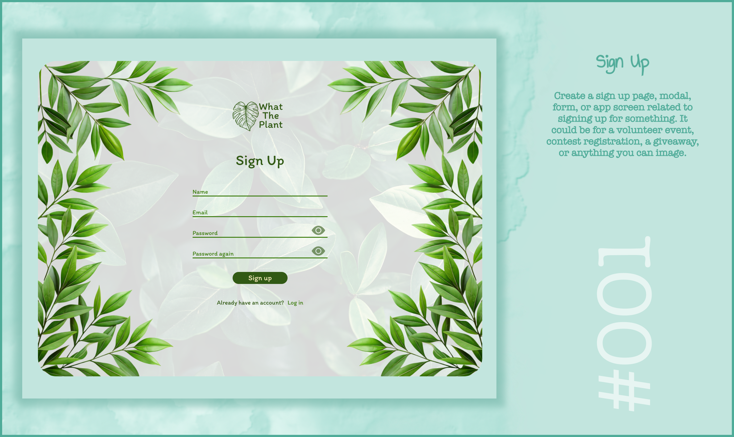 DailyUI001 challenge dailyui001 logo plant ui