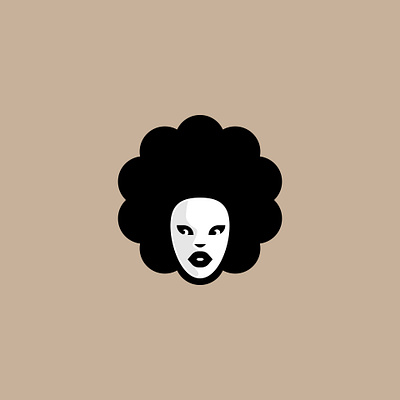 Beautiful Afro Woman Logo branding design flat graphic design illustration illustrator logo logo design minimal vector