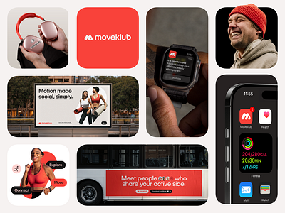 Moveklub — Logo & Brand Identity activity logo community logo dynamic brand fitness branding fitness logo m logo move logo movement simple logo sport logo vibrant brand vibrant logo