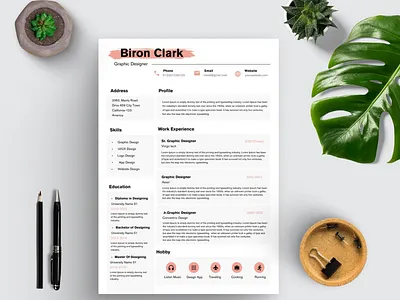 Simple and Professional Resume Template branding canva template cover letter curriculum vitae cv cv design cv template graphic design modern resume professional resume resume resume design resume template