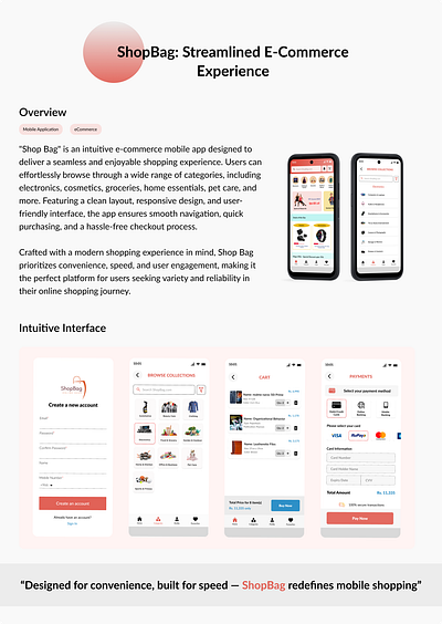 ShopBag ecommerce mobile app ui ux