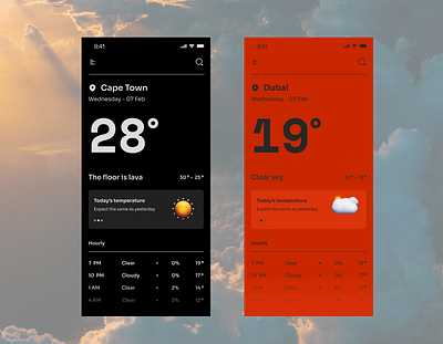 Weather App forecast mobile app ui weather weather app