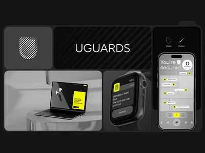 UGUARDS – app and website ux/ui design app apple watch bento branding identity logo security startup ui ux website