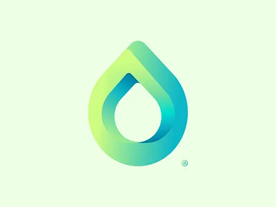 Nile Drop Logo Mark a b c d e f g h i j k l m n o branding color design drop eco fun gradient green identity logo logomark minimal playful tech ui vector