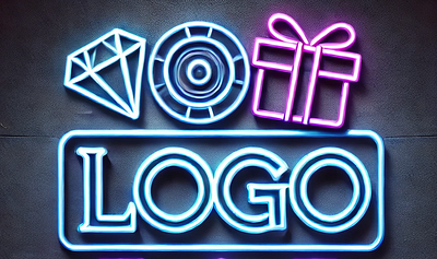 Neon style Logo branding design graphic design logo