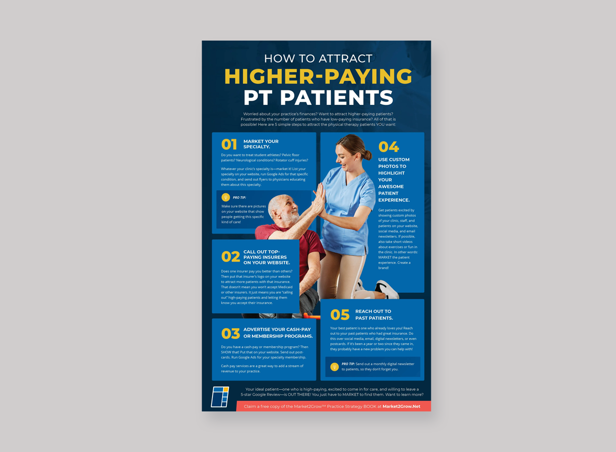 How To Attract Higher-Paying PT Patients Infographic ad advertising branding design digital design digital marketing google ad graphic art graphic design infographic layout lead generation marketing medical marketing physical therapy social media ad