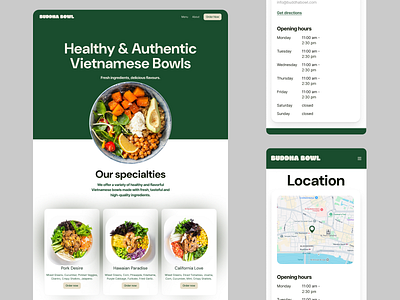 Buddha bowl branding landing page restaurant template restaurant webpage ui