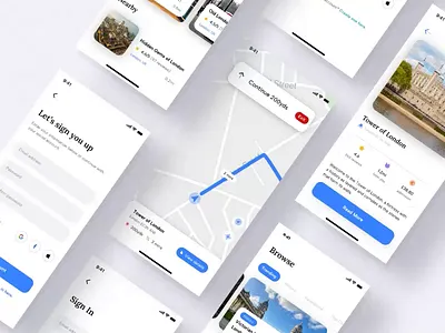 UrbanTrails App app concept ios mobileapp travel ui ux walkingtours