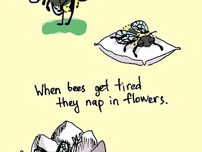 The bees woke up (or not) illustration sketch