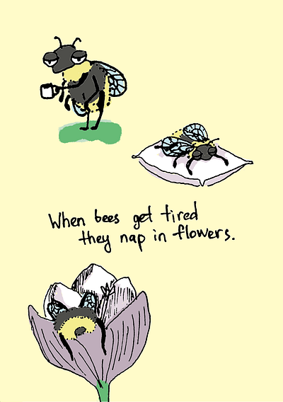 The bees woke up (or not) illustration sketch