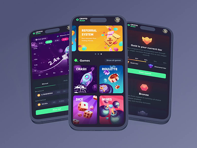 Casino Mobile Design app betting app casino app design betting casino crash crypto casino design dice gambling game interface illustration jackpot mobile mobile casino nft game sports betting ui ux web design