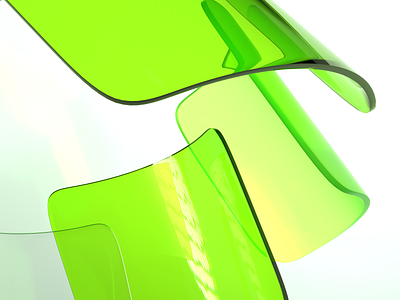 Green tiles 3d blender branding c4d design glass hero illustration landing page logo render ui website